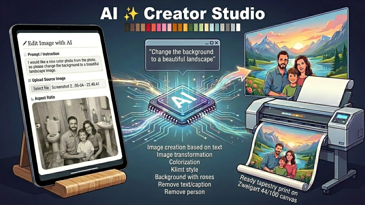 AI-gobeliinikuvioiden suunnittelustudio
