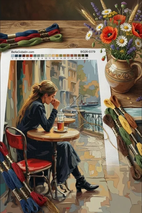 Parisian café in an autumnal atmosphere