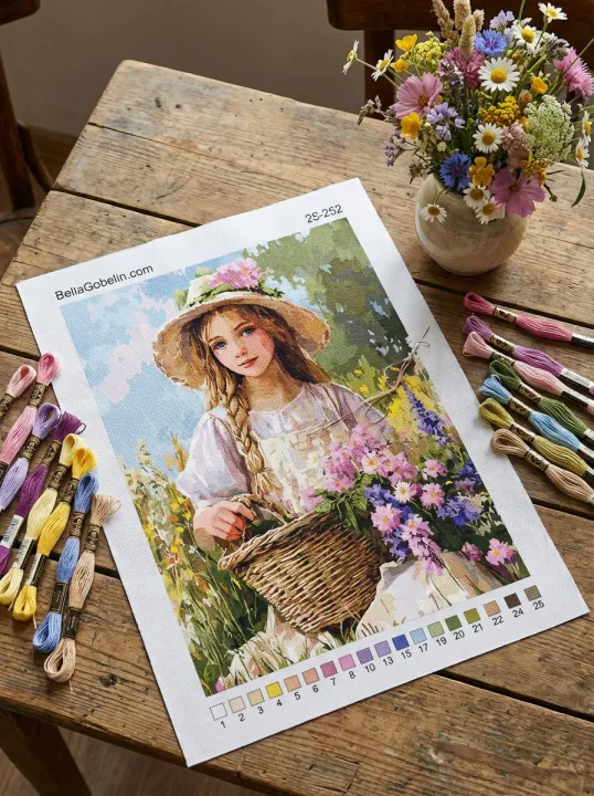 The flower-gathering little girl – 25-252