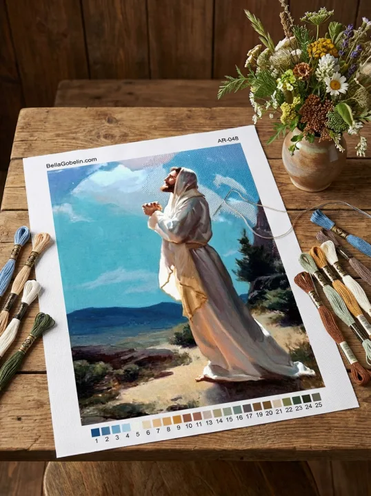 Jesus is praying.