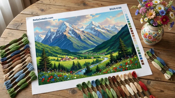 Alpine landscape with flowers – BG26-0198