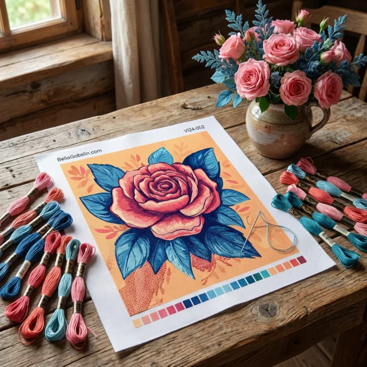 La rosa a foglia blu
