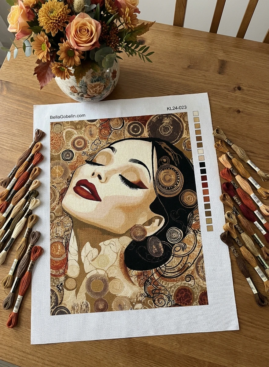 Ritratto di Coco Chanel in stile Klimt