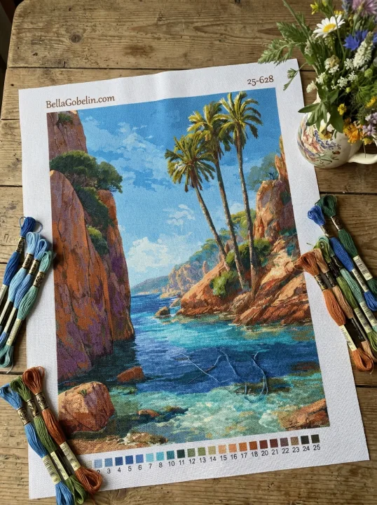 Palme-udsmykkede strandserie – 25-628