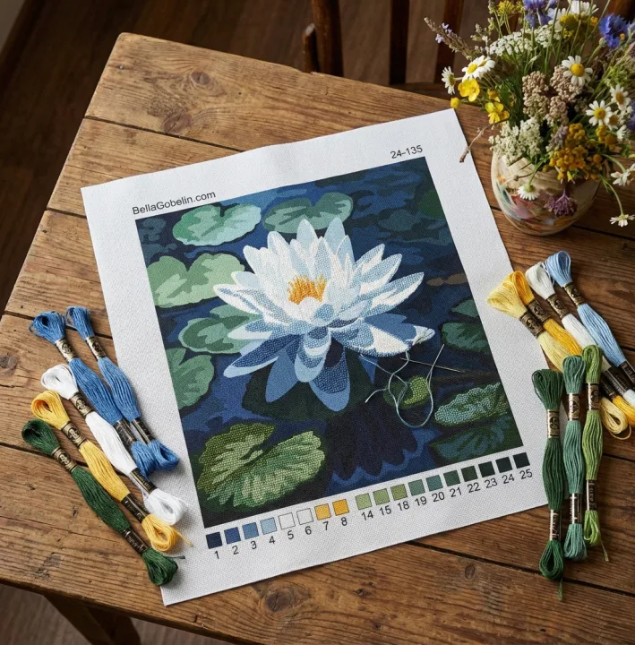 Irisgobelín-tapetase eller -broderi – 24-135