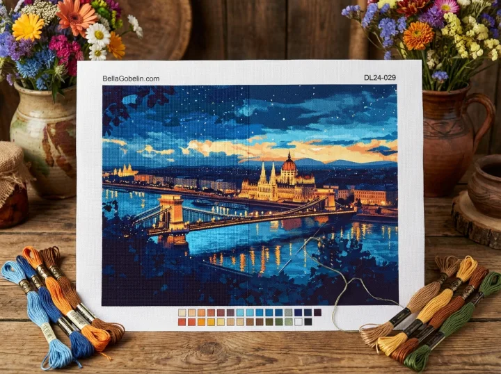 Budapest om natten - Kæddebroen