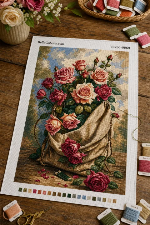 Roses and an open book