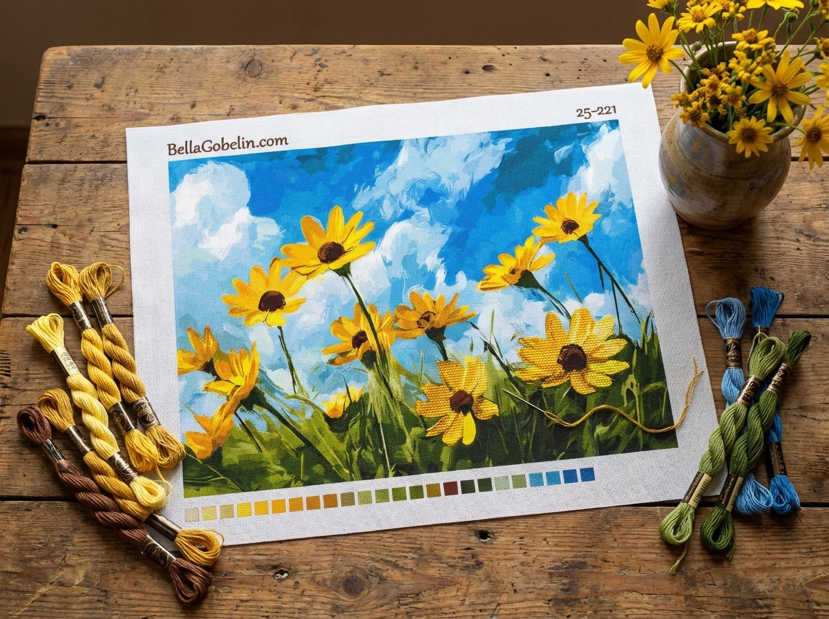 Gele bloemen op het veld