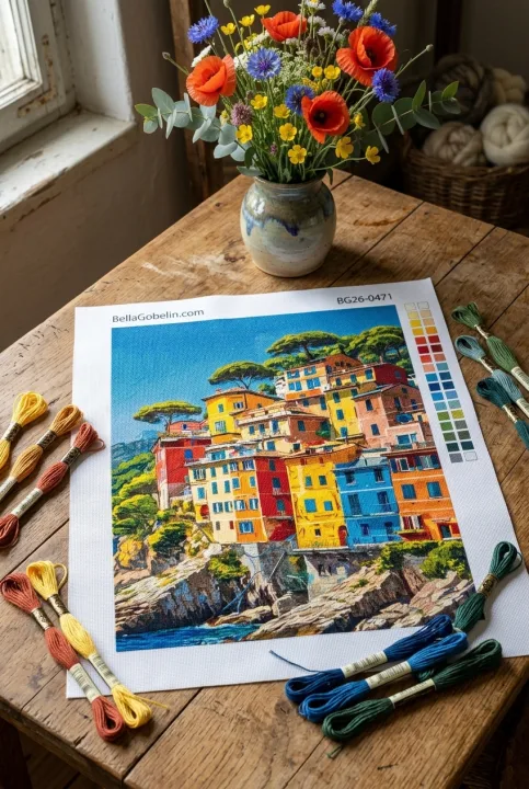 Colorful Italian seaside houses