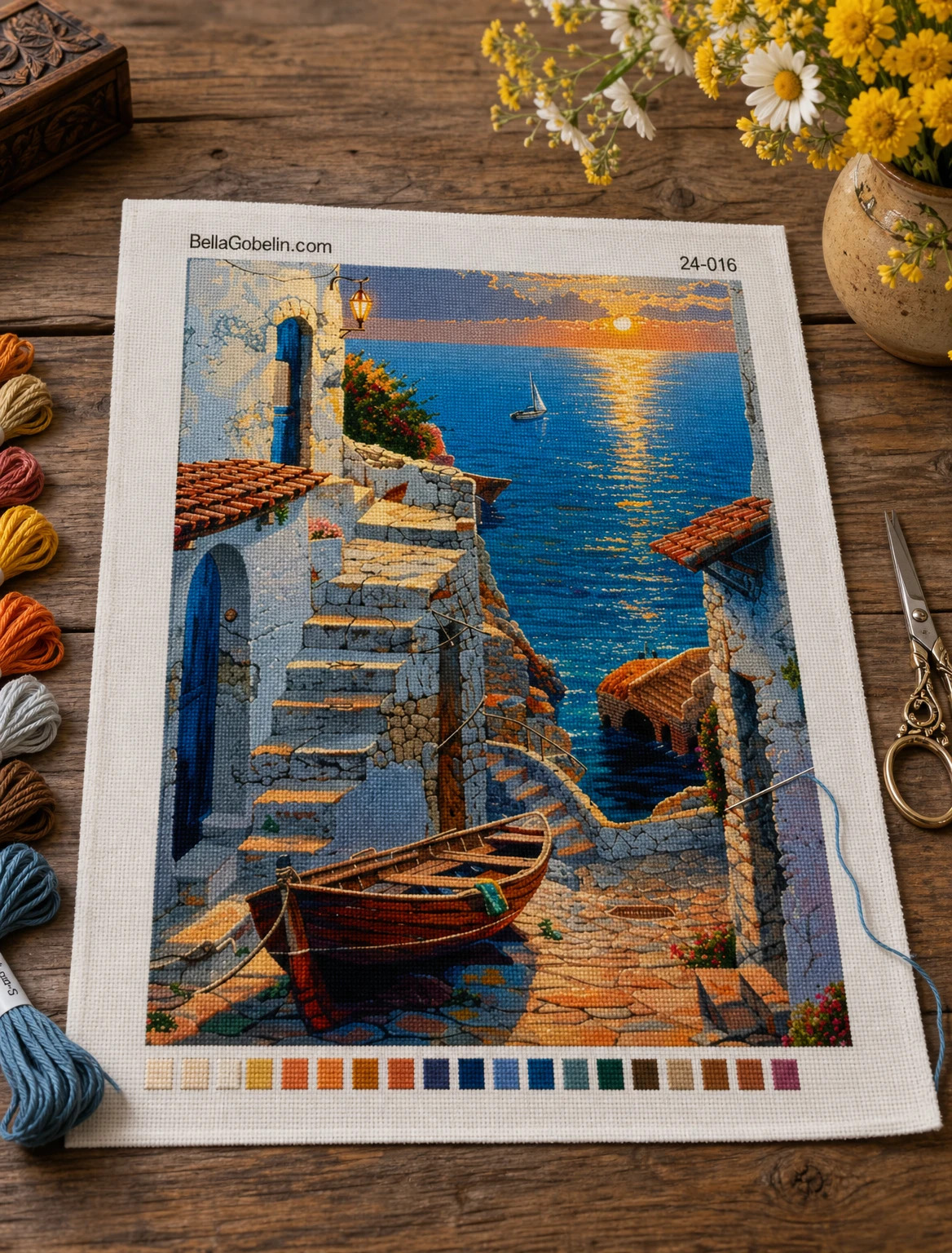 Zonsondergang in de mediterrane stad