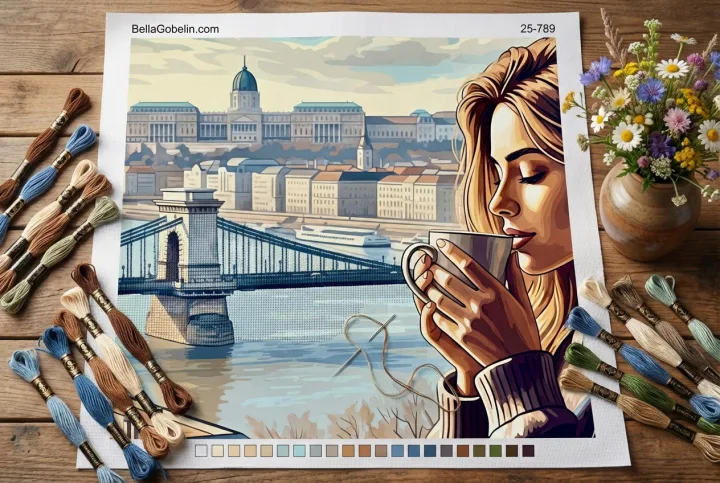 Coffee portrait at the Chain Bridge