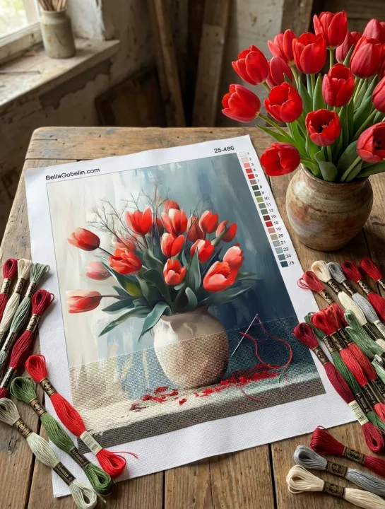 Buquê de tulipas vermelhas