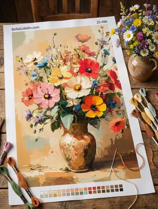 Farvek bouquet i en vase