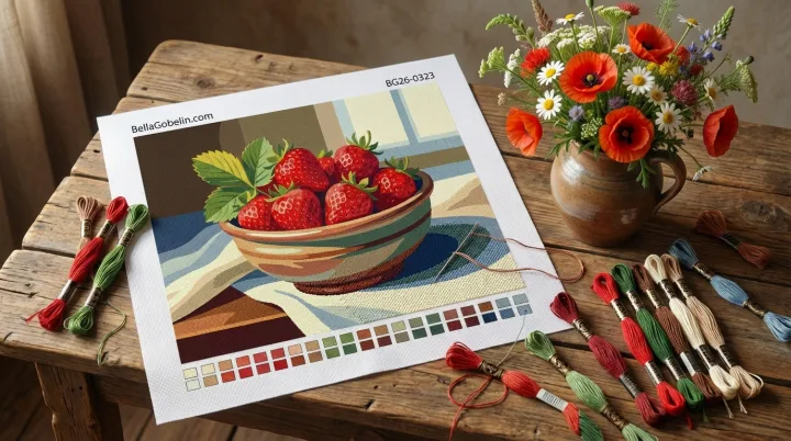 Strawberry still life in a bowl