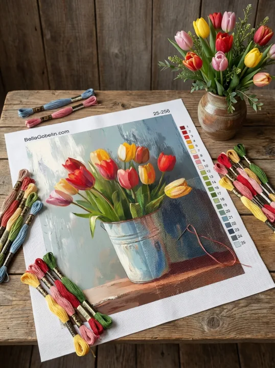 Tulips in a Bucket