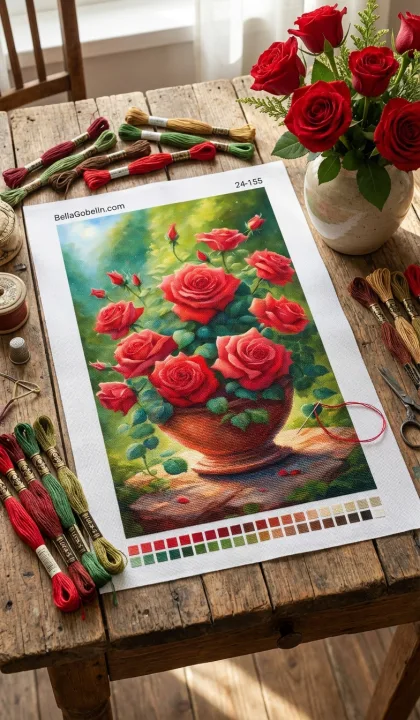 Rose rosse in vaso