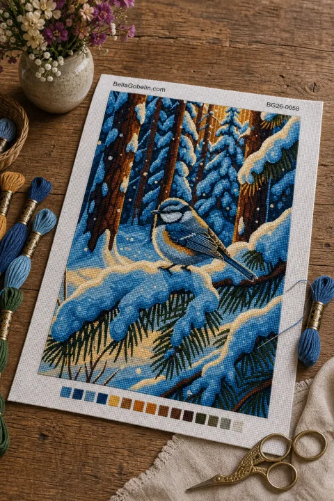 Winter bird in the snow
