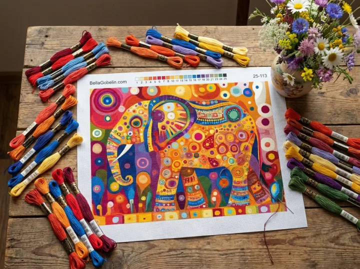 Elefant i Klimt stil – 25-113
