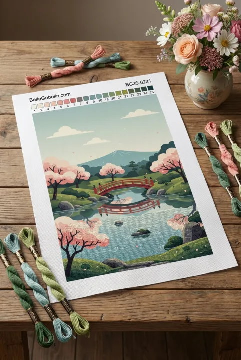 Japansk trädgårdsbro