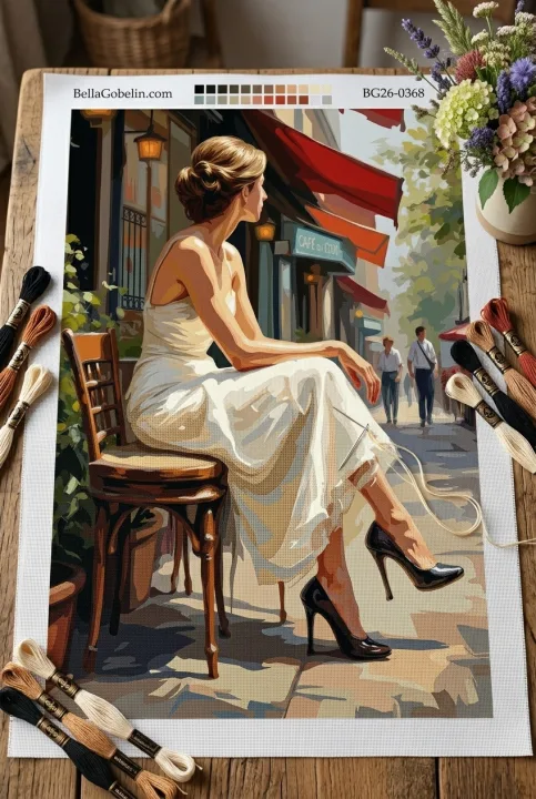 Parisian scene with woman