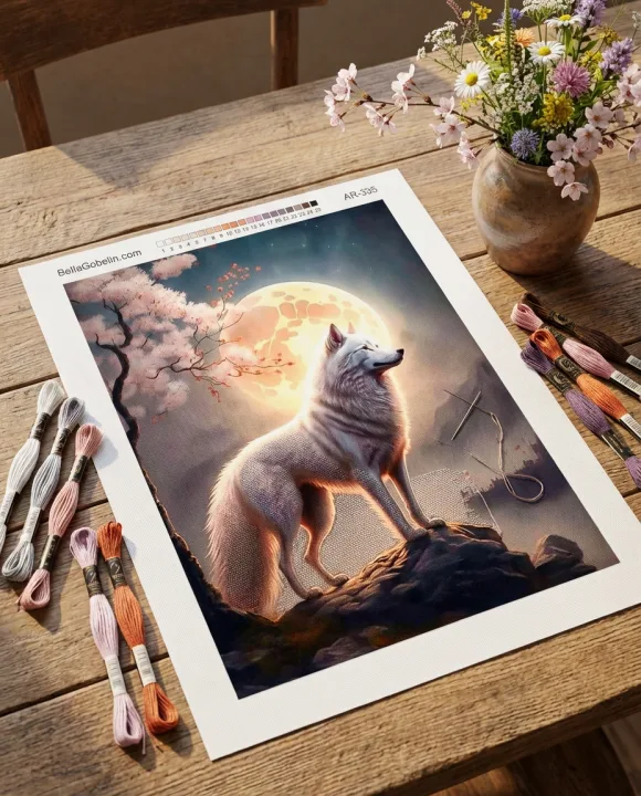 Night lonely wolf