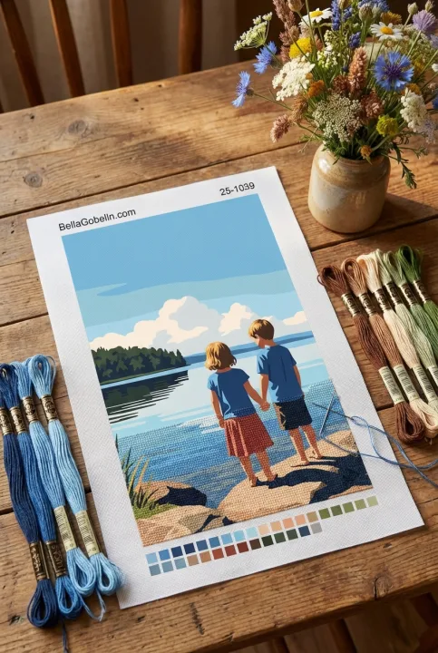 Kinderen bij het meer – 25-1039