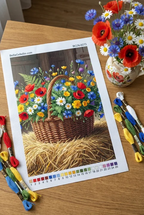 Flower basket in a country style – BG26-0273