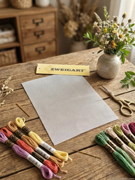 White Zweigart Stramin 44/100 (standard canvas) - 15x20 cm