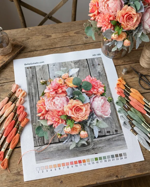 Blomsterbuket i vase