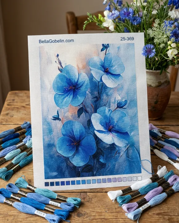 Blå blomma