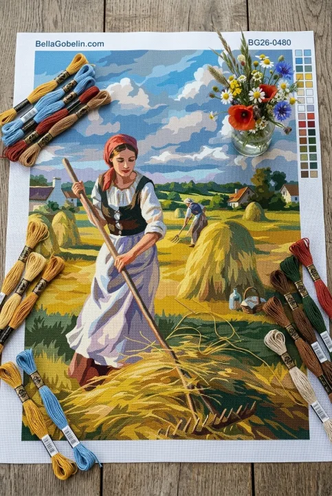 Harvest girl in the field
