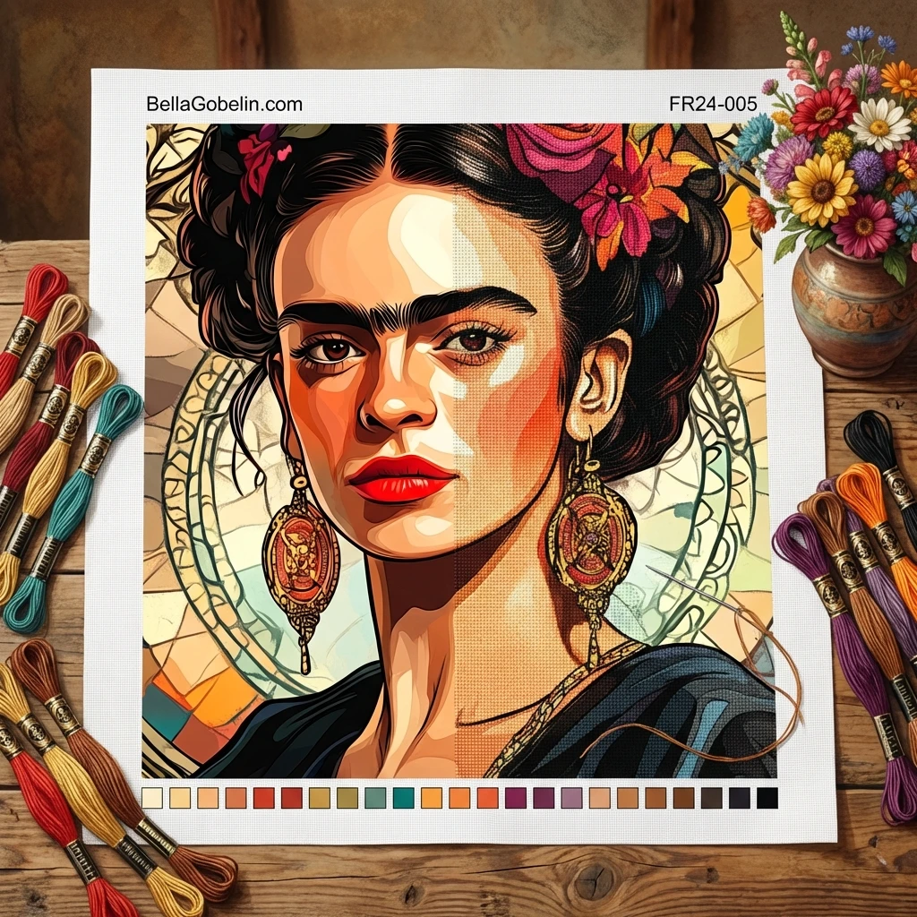 Ritratto di Frida Kahlo nello stile di Alphonse Mucha – FR24-005