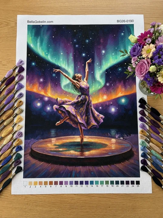 Ballerina under the aurora