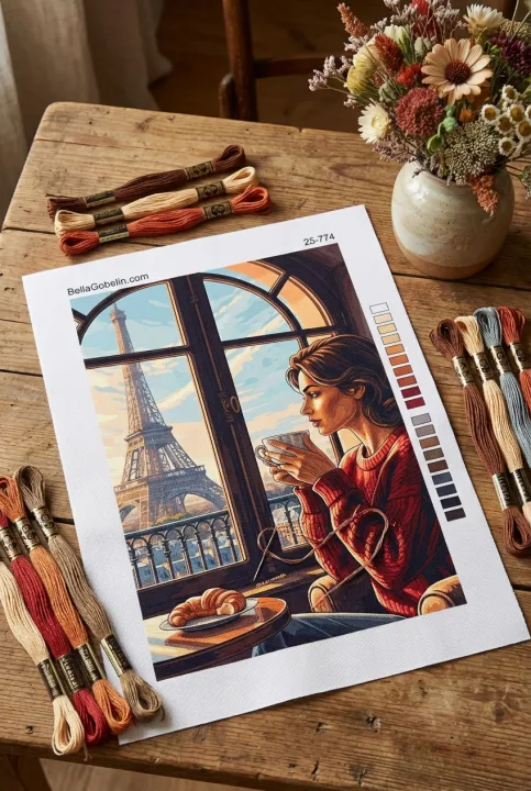 Coffee portrait at the Eiffel Tower