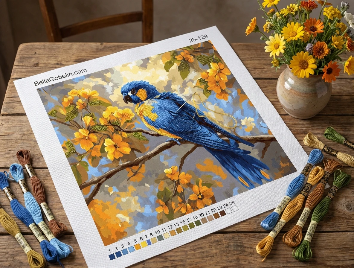 Blauw-geel papegaai