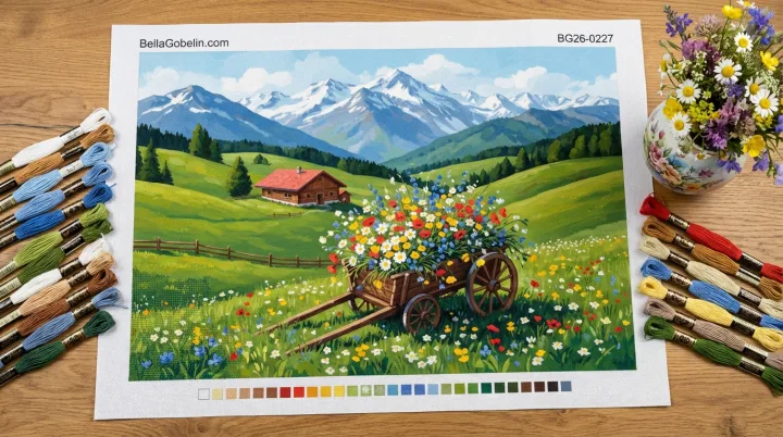 Flower cart in an alpine landscape – BG26-0227