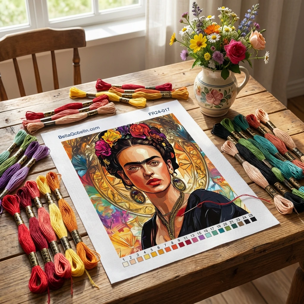 Ritratto di Frida Kahlo nello stile di Alphonse Mucha – FR24-017