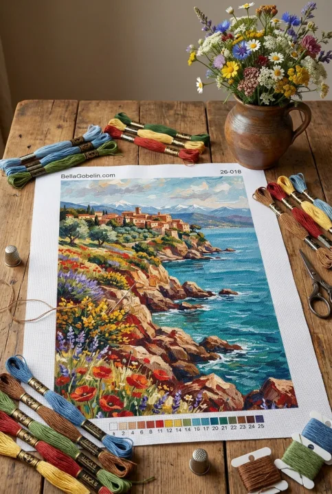 Mediterranean spring tapestry design