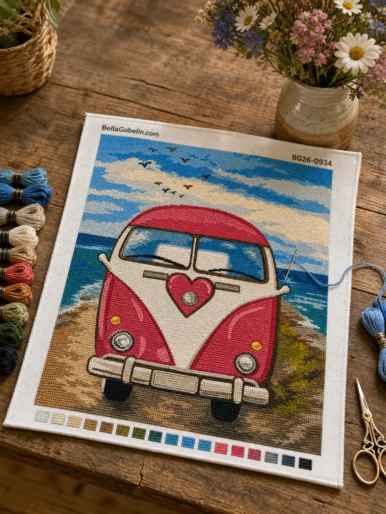 Pink companion on the beach