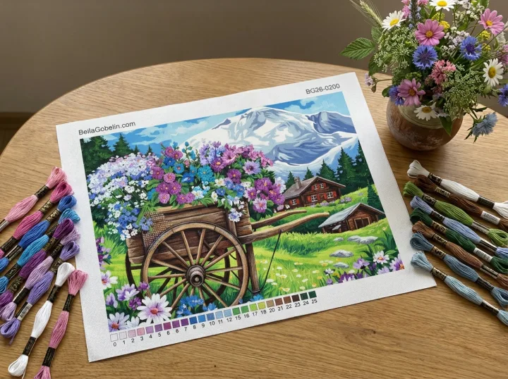 Flower cart in an alpine landscape – BG26-0200