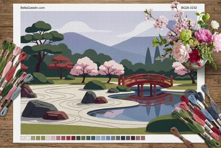 Japansk trädgårdsbro