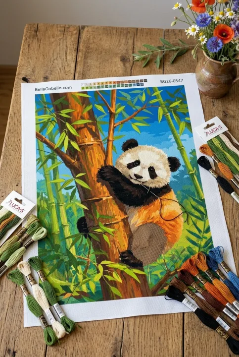 Panda fil-foresta tal-bambu (rakkmu)