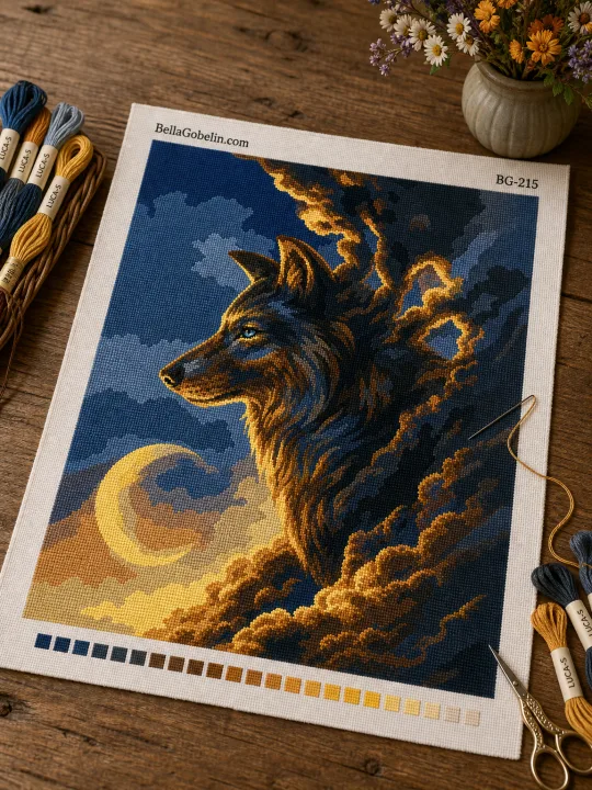 Wolf ag an ghealach lán