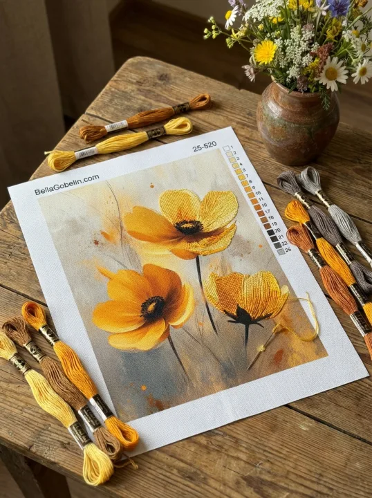 Tre gula blommor