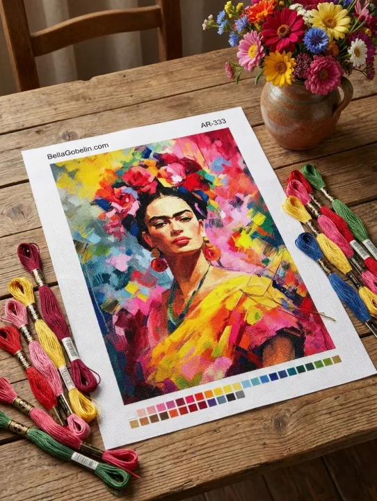 Portret ta' Frida Kahlo bil-kuluri