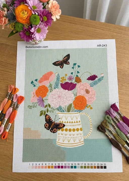 Bouquet di fiori con farfalle