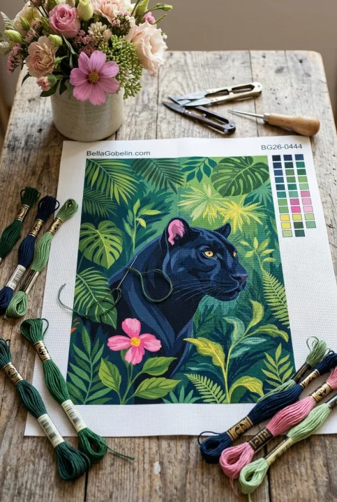 Black panther in the jungle