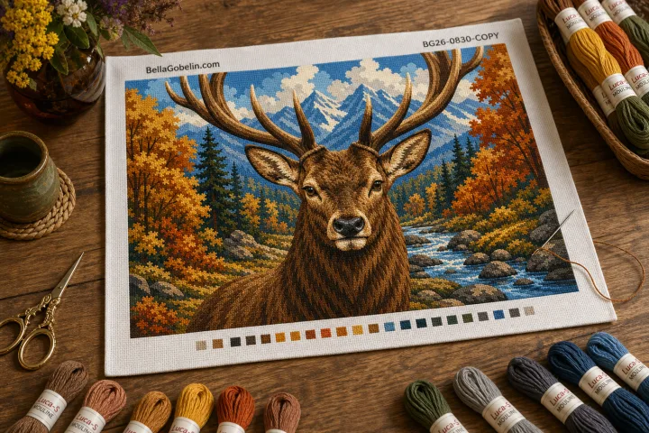 Veado de ouro em paisagem de outono (cópia)