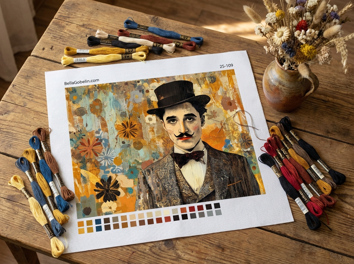 Chaplin portrait in Klimt style – 25-109