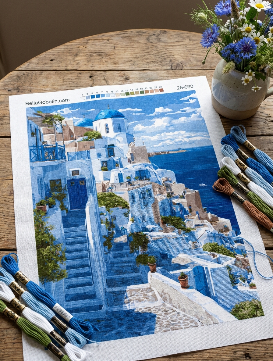Griekse blauw-witte huizen